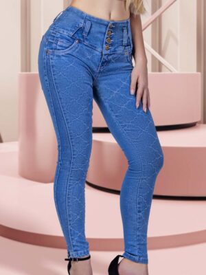 KF1032 ジーンズスキニープッシュアップライトブルーカラー