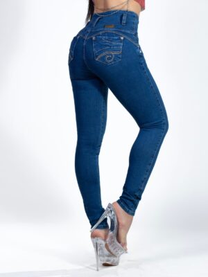 KF1062スキニージーンズヒップアップベーシックブルーカラー