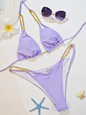 ［カップ付き］ビキニ水着2点セットレディースSIZE-L