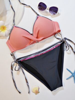 ［カップ付き］ビキニ水着2点セットレディースSIZE-L