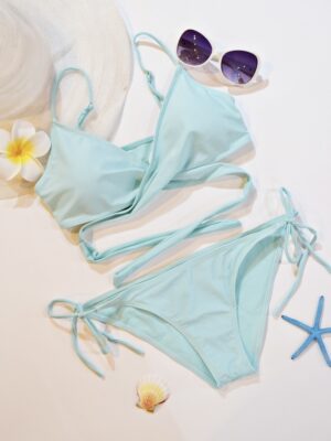 ［カップ付き］ビキニ水着2点セットレディースSIZE-L