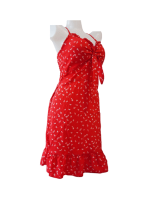 レディース ドレス レッドフローラルプリントSIZE:FREE