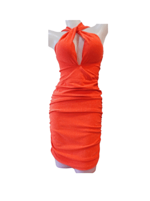 レディース エレガントドレスオレンジ色SIZE:M