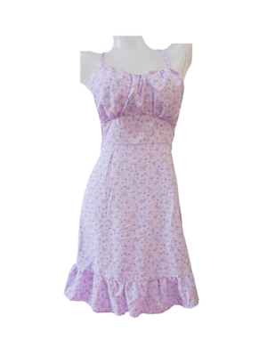 レディース ドレス パープルフローラルプリントSIZE:FREE
