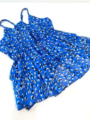 フレアレディースブラウスブルーSIZE-M